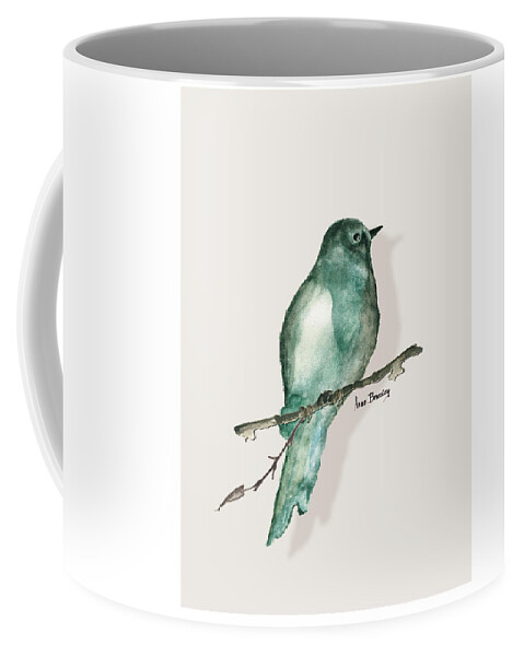 Blue Bird Coffee Mug featuring the painting Bird for John and Kathy by Anne Beverley-Stamps