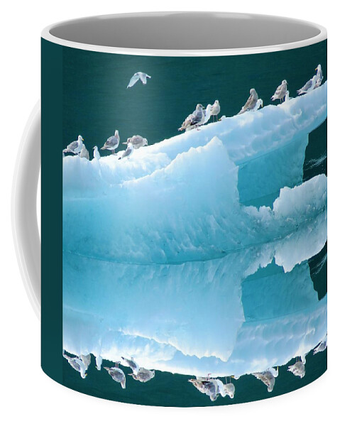 Usa Coffee Mug featuring the photograph Birds on Ice by Joan Stratton