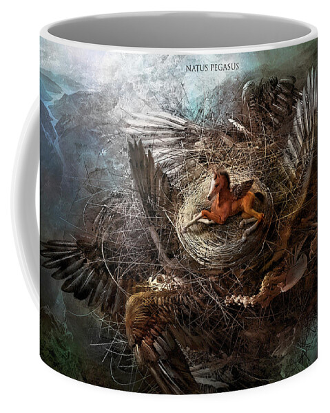 Horse Coffee Mug featuring the digital art Birth of Pegasus by Vitaliy Gladkiy