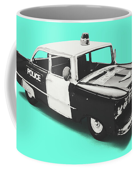 Police Coffee Mug featuring the photograph Black and blue by Jorgo Photography
