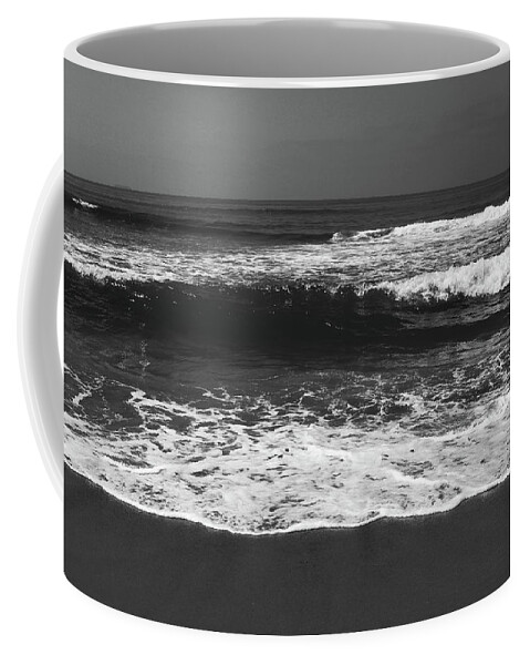 Beach Coffee Mug featuring the photograph Black and White Beach 1- Art by Linda Woods by Linda Woods