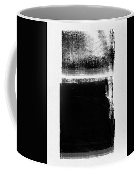 Black And White Coffee Mug featuring the mixed media Black Blocks I by Naxart Studio