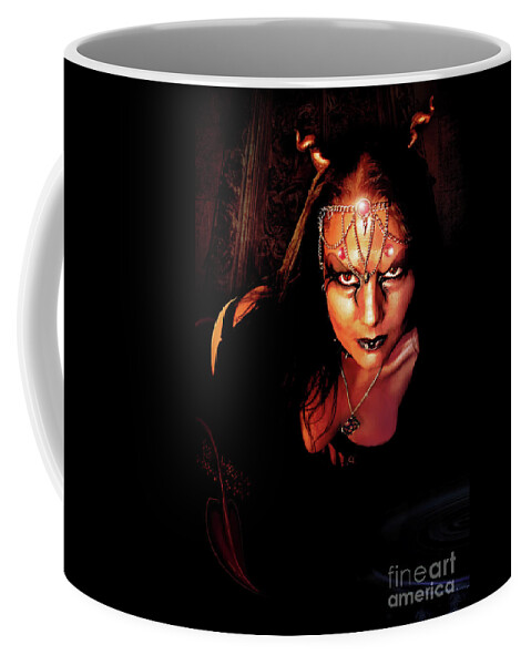 Dark Coffee Mug featuring the digital art Black Cauldron by Recreating Creation