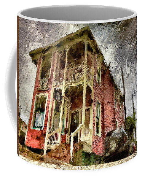 Architecture Coffee Mug featuring the photograph Black Cow by GW Mireles