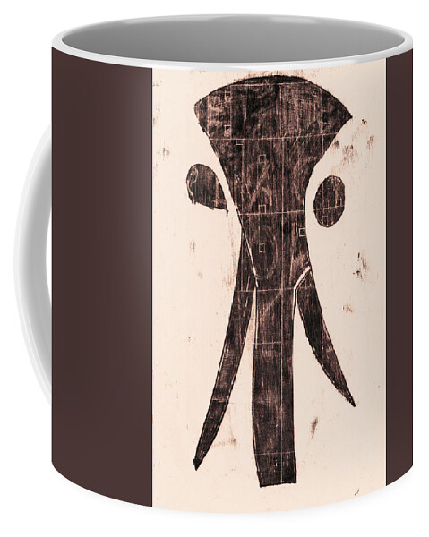 Elephant Coffee Mug featuring the drawing Black Ivory 1 Original Elephant by Edgeworth Johnstone
