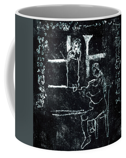 Black Ivory Coffee Mug featuring the drawing Black Ivory Issue 1b45a by Edgeworth Johnstone