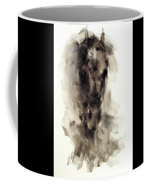 Horse Coffee Mug featuring the painting The Dark Horse by Janette Lockett
