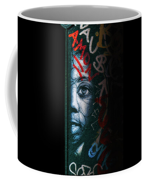 Face Coffee Mug featuring the digital art Black Orange by Micah Offman
