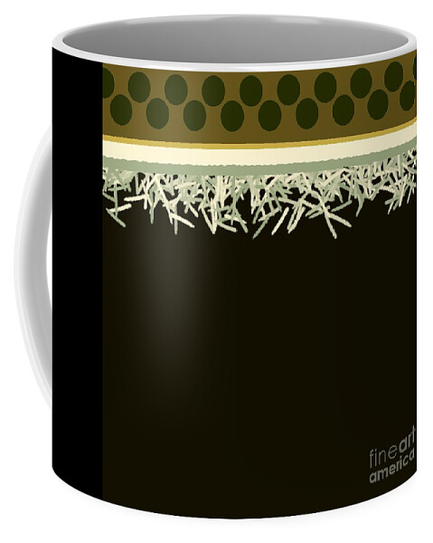 Black Coffee Mug featuring the digital art Black Tan Abstract Motif by Delynn Addams