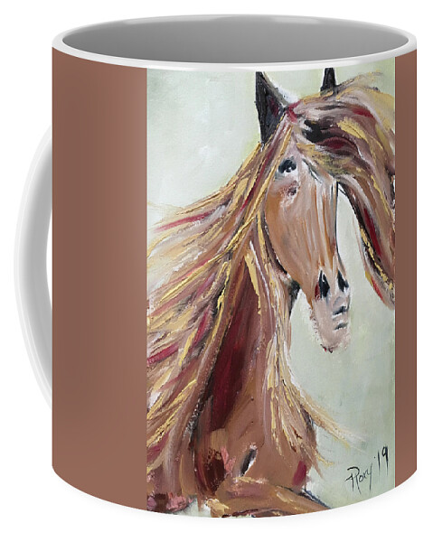 Horse Coffee Mug featuring the painting Blonde Beauty by Roxy Rich