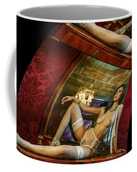 Naked Coffee Mug featuring the digital art Blooming Queen by Stephane Poirier