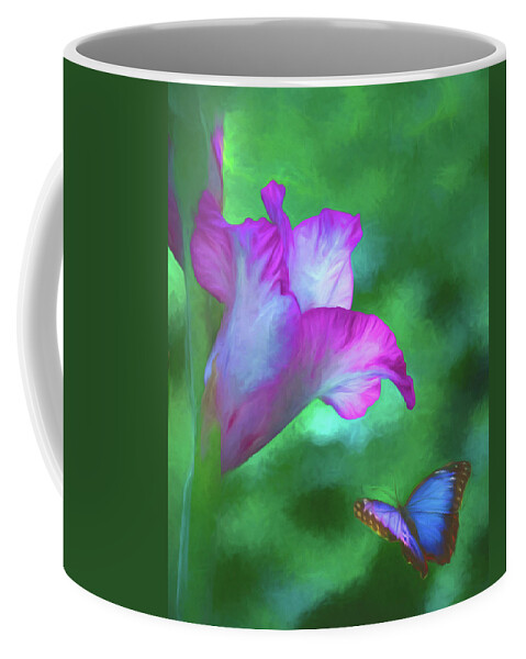 Blossom Coffee Mug featuring the photograph Blossom and Butterfly by Cathy Kovarik