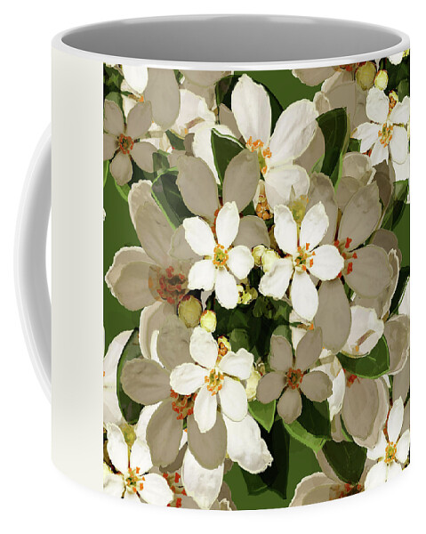 Daffodils Coffee Mug featuring the mixed media Blossom Flowers by Big Fat Arts