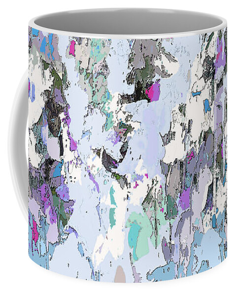 Abstract Art Coffee Mug featuring the painting Blue Bloom II by Tracy-Ann Marrison