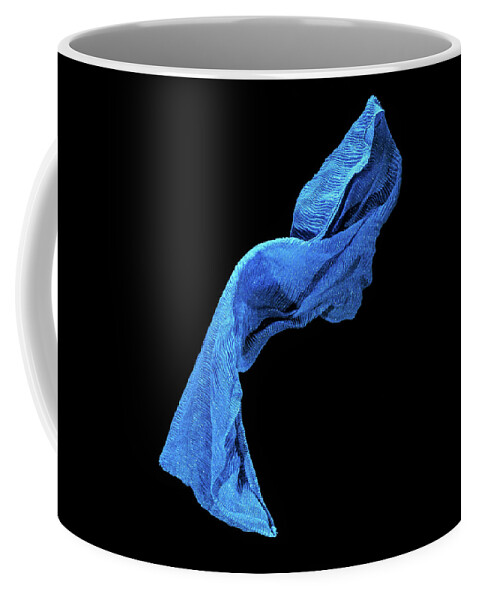 Blue fabric floating Coffee Mug by David Ilzhoefer - Pixels