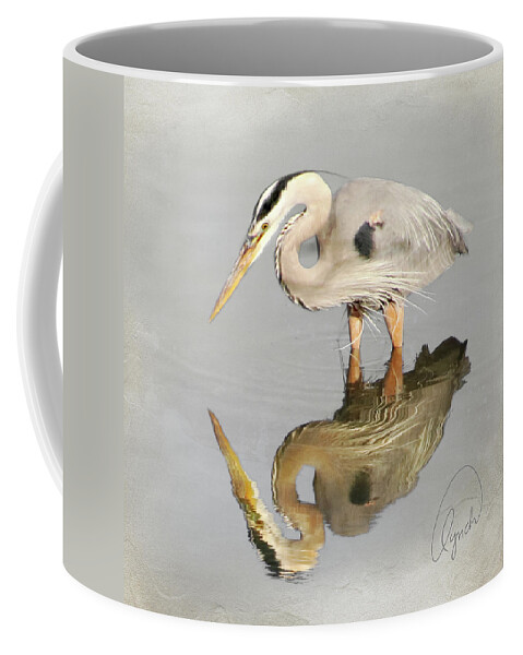 Bird Coffee Mug featuring the photograph Blue Heron 1 by Karen Lynch