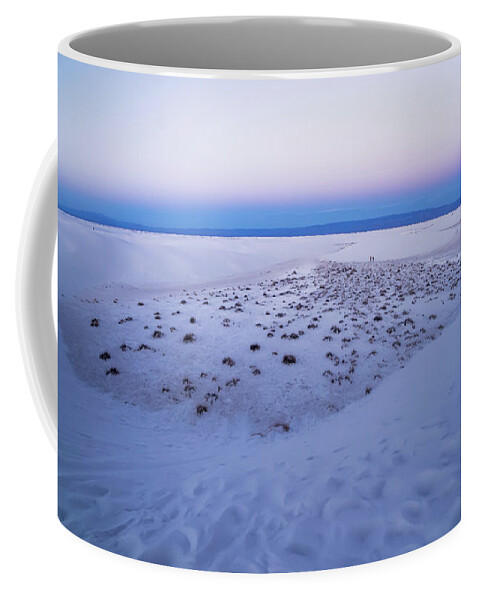 Playa Desert Gypsum White Sands Nm New Mexico National Monument Blue Coffee Mug featuring the photograph Blue Hour - post sunset over a Playa at White Sands National Monument New Mexico by Peter Herman