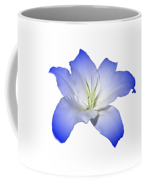 Blue Coffee Mug featuring the photograph Blue Lily Flower for Shirts by Delynn Addams