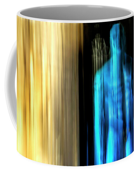 Abstract Coffee Mug featuring the photograph Blue man by Gaye Bentham