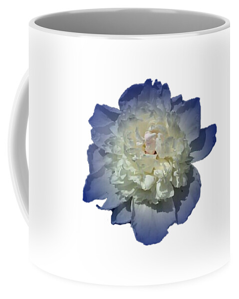 Blue Coffee Mug featuring the photograph Blue Peony Flower Designed for Shirts by Delynn Addams