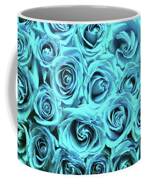 Cute Coffee Mug featuring the photograph Blue roses by Top Wallpapers