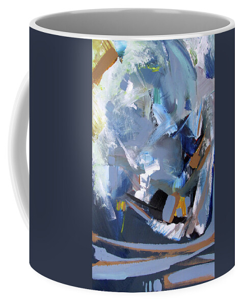 Abstract Coffee Mug featuring the painting Blue Tweak by John Gholson