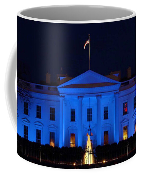 White House Coffee Mug featuring the photograph Blue White House by Chris Montcalmo