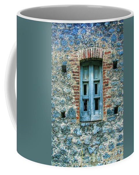 Window Coffee Mug featuring the photograph Blue Window by Leslie Struxness