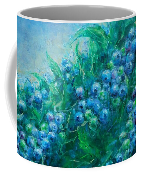 Blueberries Coffee Mug featuring the painting Blueberry Fields Forever by Dan Campbell