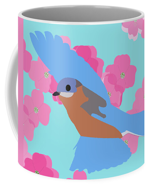 Bluebird Coffee Mug featuring the digital art Bluebird by Caroline Elgin