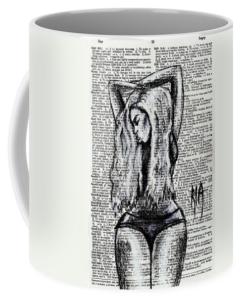 Blur Coffee Mug featuring the drawing Blurred Lines by Artist RiA