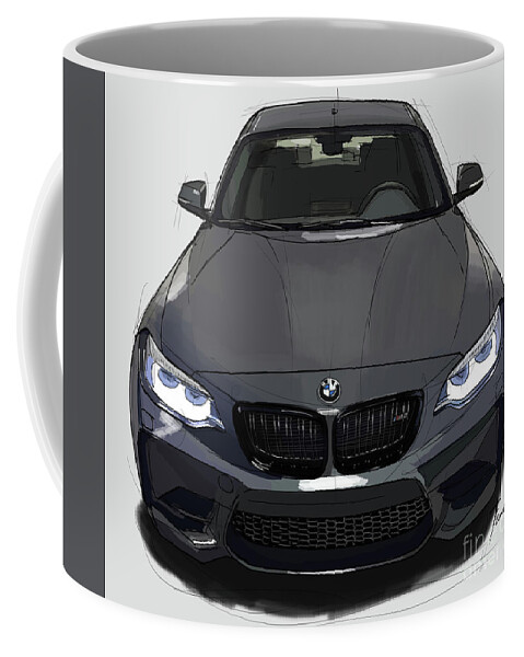 BMW classic modern car, handmade illustration, gift for car lovers Coffee  Mug by Drawspots Illustrations - Pixels Merch