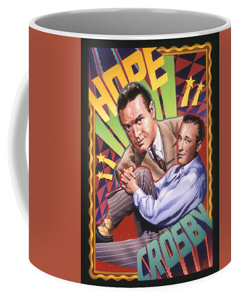 Bob Hope Coffee Mug featuring the painting Bob Hope and Bing Crosby by Garth Glazier