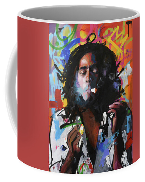 Bob Marley Coffee Mug featuring the painting Bob Marley IV by Richard Day