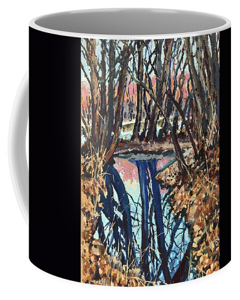 Boise Coffee Mug featuring the painting Boise River Reflections study by Les Herman