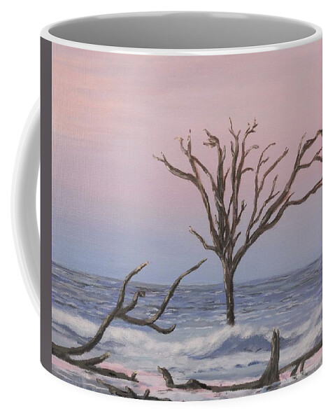 Beach Coffee Mug featuring the painting Boneyard Beach Sunrise by Deborah Smith