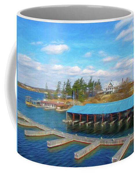 Alexandria Bay Coffee Mug featuring the photograph Bonnie Castle Resort by Susan Hope Finley
