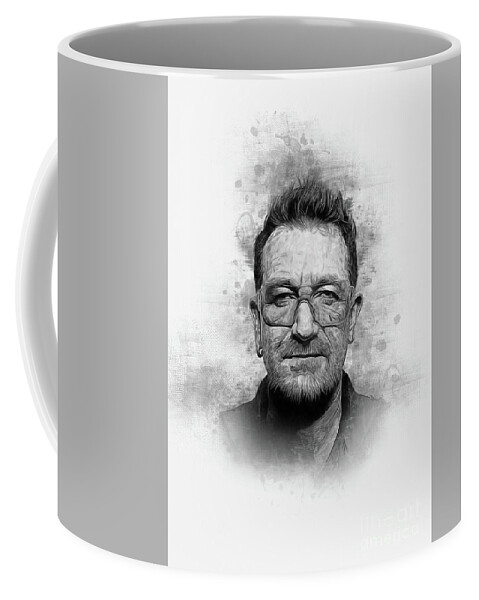 U2 Coffee Mug featuring the digital art Bono by Ian Mitchell
