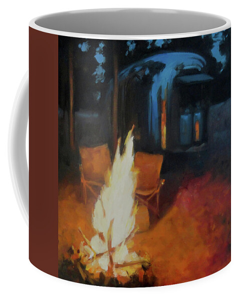 Campfire Coffee Mug featuring the painting Boondocking at the Grand Canyon by Elizabeth Jose