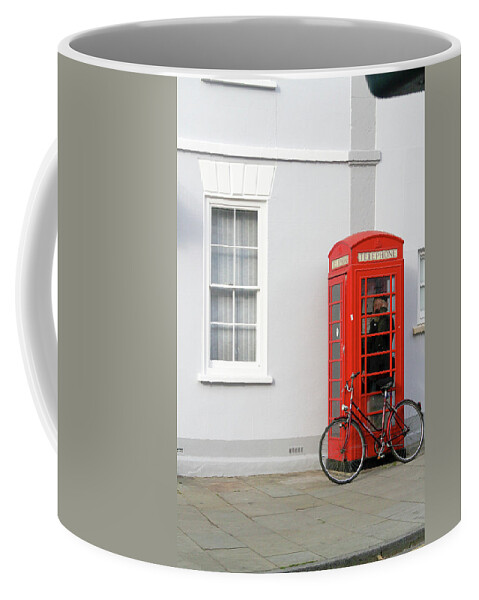 Glastonbury Coffee Mug featuring the photograph Booth and Bicycle by Glen Carpenter
