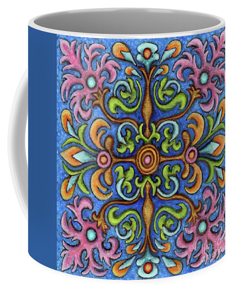 Ornamental Coffee Mug featuring the painting Botanical Mandala 2 by Amy E Fraser