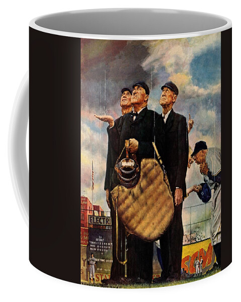 Sport Coffee Mug featuring the painting Bottom Of The Sixth by Norman Rockwell