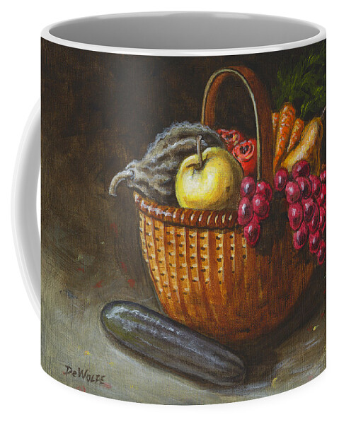Basket Coffee Mug featuring the painting Bounty Sketch by Richard De Wolfe