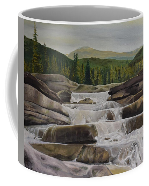  Coffee Mug featuring the painting Bragg Creek by Barbel Smith