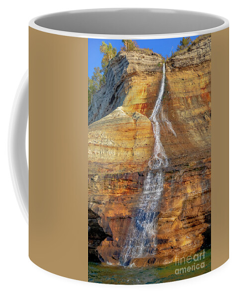 Waterfalls Coffee Mug featuring the photograph Bridalveil Falls Pictured Rocks Michigan -6748 by Norris Seward