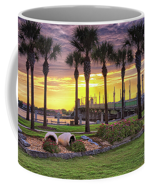 St Augustine Coffee Mug featuring the photograph Bridge of Lions Sunrise Prelude by Joseph Desiderio