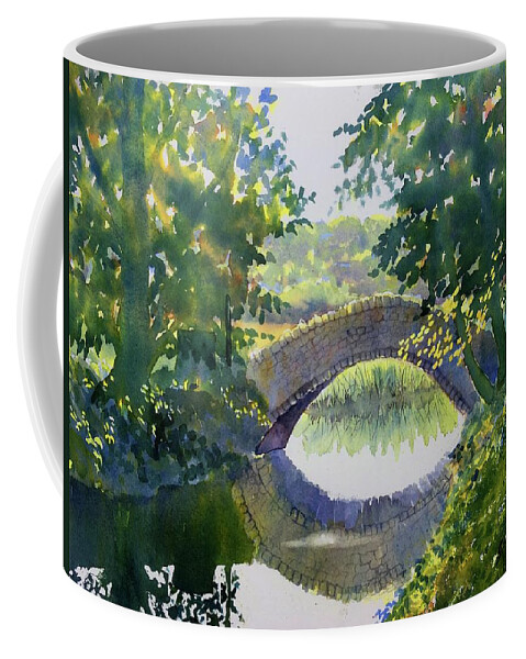Watercolour Coffee Mug featuring the painting Bridge over Gypsy Race by Glenn Marshall