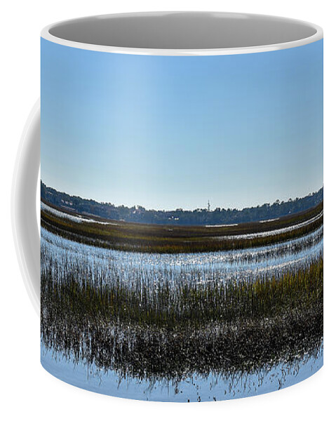 Sun Coffee Mug featuring the photograph Broad Creek Reflections by Dennis Schmidt