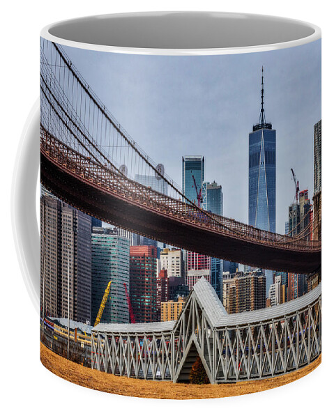 Brooklyn Bridge Park Coffee Mug featuring the photograph Brooklyn Bridge DUMBO NYC by Susan Candelario