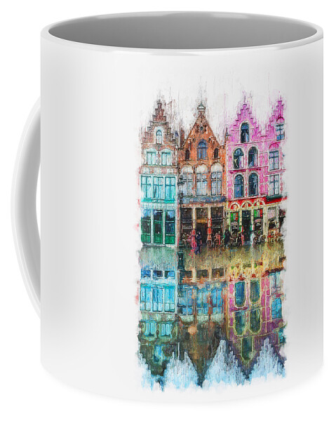 Belgium Coffee Mug featuring the painting Bruges, Belgium - 01 by AM FineArtPrints